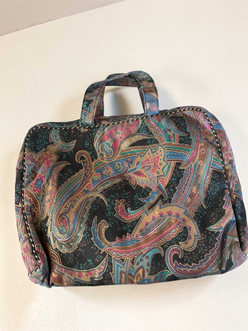 Vintage 90s Paisley Garment Bag Travel Suit Dress Storage Organizer